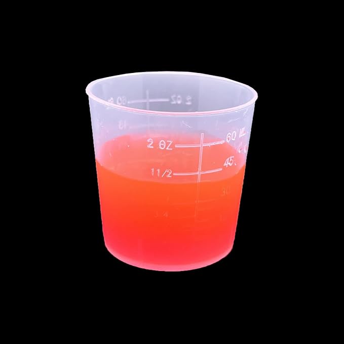 30 Pcs Plastic Graduated Cups, 60ml/2oz Clear Scale Cups | Transparent Experiment Measuring Cup with 50 Pcs Wooden Stirring Sticks for Epoxy, Resin, Stain, Mixing Paint