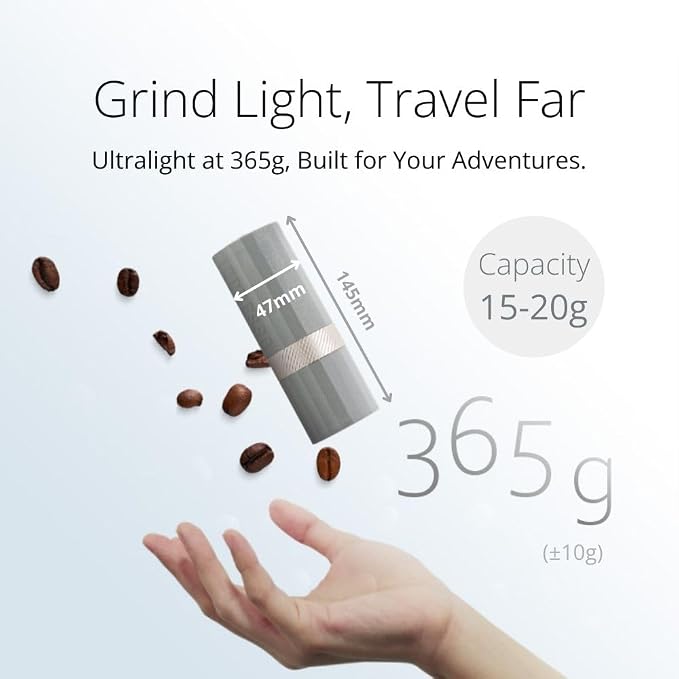 1Zpresso Q Air Manual Coffee Grinder-Black, Mini Slim Travel Sized Fits in the plunger, Stainless Steel Conical Burr, Numerical Adjustable Setting for Pour Over French Press Cold Brew.
