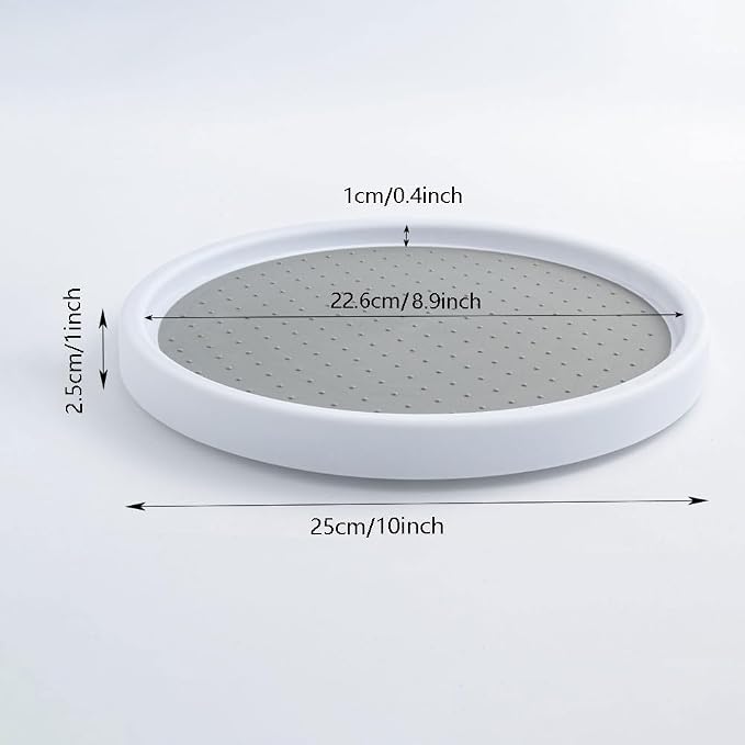 10 Inches Lazy Susan Turntable, Pantry Organizers and Storage Spice Rack Can Organizer for Kitchen Cabinet Fridge, Decorative Tray for Fruit, Corner Cabinet Pantry Bathroom Cosmetic Farmhouse
