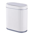 ELPHECO Bathroom Trash Can with Lid, 2 Gallon, Motion Sensor, White Grey | Automatic Garbage Can, Slim Plastic Wastebasket, Smart Trash Bin for Bedroom, Bathroom and Office