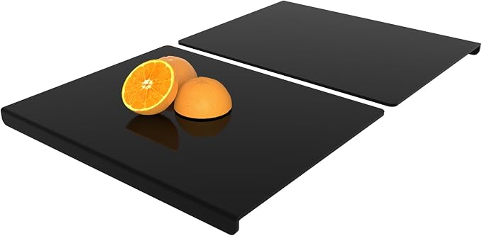 SWSKR 2PCS Acrylic Clear Cutting Board with Counter Lip for Kitchen | Non-Slip Cutting Board for Kitchen Counter, Aesthetic Kitchen Decor Gadgets House Warming Gifts