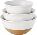 HASENSE Mixing Bowls, Large Ceramic Salad Bowls 2.1/1.5/1.0 Qt, Versatile Serving Bowls for Cooking, Baking, Salad Mixing, Prepping, Nesting White Bowl Set, Dishwasher Safe, Set of 3