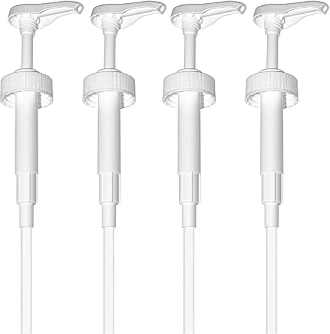 Gallon Pump Dispenser - for Plastic or Glass Bottles – Heavy-Duty Leak Proof for Commercial and Household Use - Plastic Pump for 1 Gallon Jug – Non-BPA Plastic (Pack of 4)