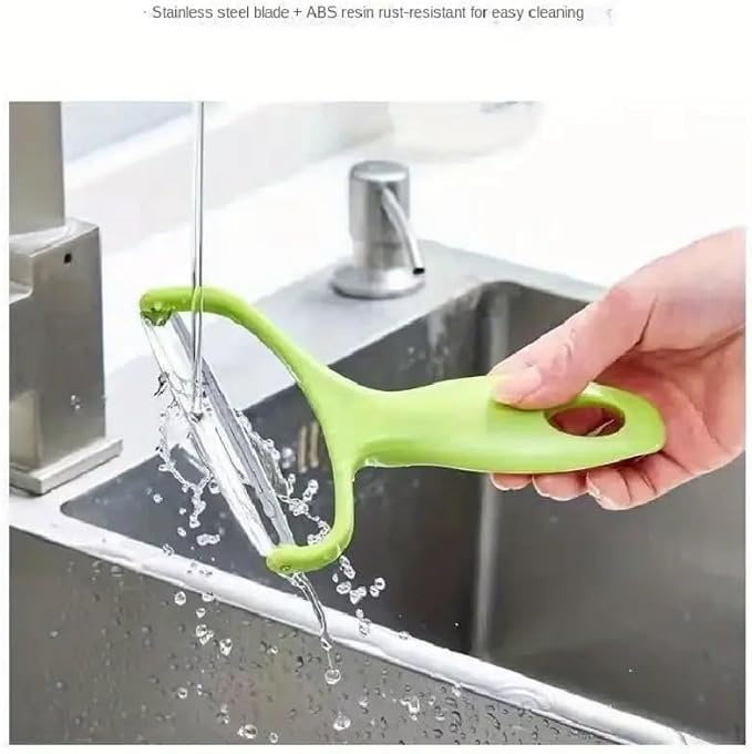 Non-Slip Cabbage Peeler & Shredder, Dual Sharp Blades for Effortless Vegetable Peeling, Julienne Cutter, Kitchen Gadget, Durable Vegetable Slicer, Easy Grip, Stainless Steel, Green