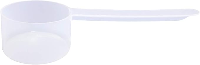 Plastic Measuring Scoop, (50 cc | 10 TSP | 3.33 Tbsp | 50 mL) Long Handle Spoons for Powders, Granules, Coffee, Pet Food, Baking Supplies, Protein and Other Dry Goods, BPA Free (Set of 100)