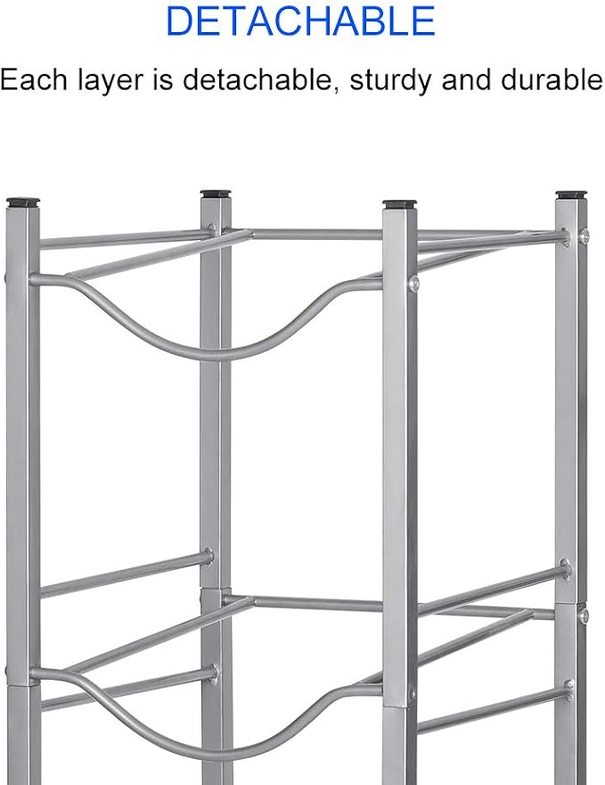 LIANTRAL Water Cooler Jug Rack, 5 Gallon Water Jug Holder Water Bottle Storage Rack, 5 gallon water jug stand, 3 Tiers, Silver | 3-Tier Silver,Heavy-Duty Steel,Rustproof,Easy Assembly,Floor Protection,Save Space, Detachable,Perfect for Home, Kitchen