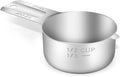 1PCS 1/2CUP(120ml, 4oz) Measuring Cup, 18/8 Stainless Steel Measure Scoop | High Precision, Food-Grade 304 SS, ‌Rust-Free, Dishwasher-Safe, Easy-Read Markings, Multi-Purpose, Sturdy & Durable