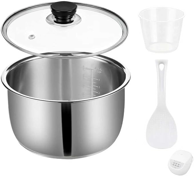 5.5-cup stainless steel inner pot - compatible with Tiger JBV-A10U model. made of 304 stainless steel. No rice cooker included.
