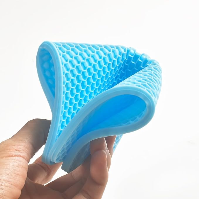 homEdge Silicone Square Trivets Mat, 6 Packs Multipurpose Non Slip Heat Resistant Pot Holder-Blue