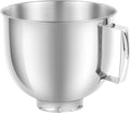 5QT Mixer Bowl for all KitchenAid 4.5-5QT Tilt-Head Stand Mixers | Food Grade 304 Stainless Steel, Polish Inner Surface, Ergonomic Handle, Dishwasher Safe, Light Weight