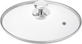 Glass Lid for 12.5 Inch Stainelss Steel Cast Iron Skillets Frying Pans, 32cm Tempered Lids for Dutch Ovens, 12.5 In Pan Cover with Stainless Steel Rim for Stock Pots, Dishwasher Safe