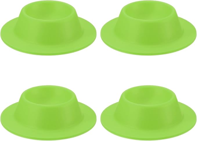 uxcell 4 Pack Soft Boiled Egg Holder, Nonstick Silicone Egg Poacher Cups Poached Cups Kitchen Breakfast Gadget for Microwave Air Fryer Stove Top Cooking Boiled Poached, Green