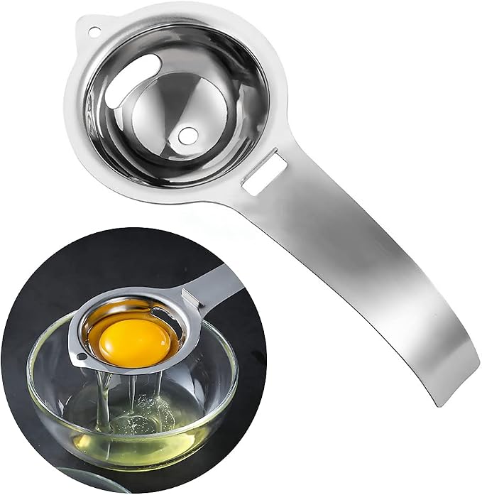 Egg separator, egg white and yolk separator, stainless steel, health and safety, separator, kitchen gadgets