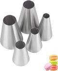 Macaron Piping Tips Set, 5 Large Round Icing Tips for Cake Baking Supplies