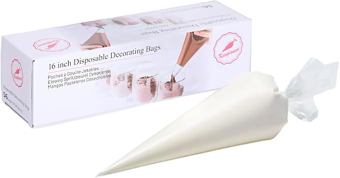 Piping Bag - Disposable Cake Decorating Bag | Pastry Bag 56 Count, 16 inch, Clear, Tipless Icing Bags, Cream Frosting and Cookie Decoration (Packaging May Vary)