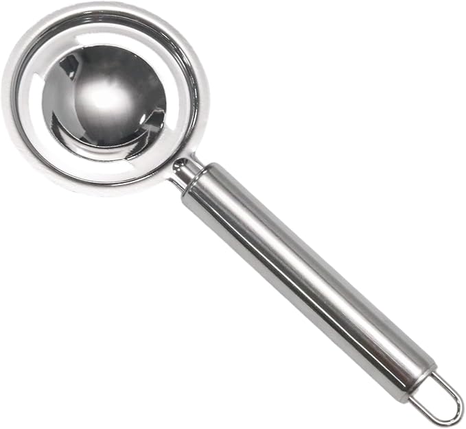 Egg Yolk Separator- 304 Stainless Steel ，20x7.2cm Yolk/White Separation Tool, Easy to Clean Kitchen Gadget for Baking & Cooking