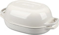 EDGING CASTING Enameled Cast Iron Oval Dutch Oven Pot with Lid, Dutch Oven for Sourdough Bread Baking, Bread Oven, Bread Dutch Oven, Oval Bread Pan, 7qt, White