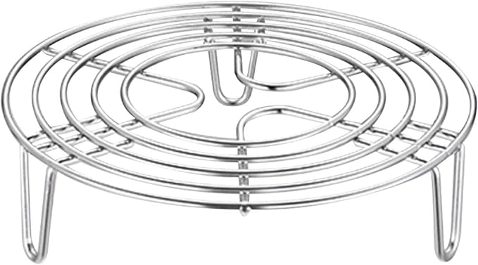 3-in-1 Stainless Steel Steamer Rack & Cooling Rack – Multi-Functional Pot Trivet for Cooking, Baking, Dishwasher Safe, Fits Most Pots & Pans (16cm, Silver)(Silver,Size:16x4cm)