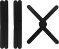 3PCS Foldable Silicone Trivet Set, Expandable Hot Pads for Kitchen, Heat Resistant Pot Holders, Non-Slip Table Protector Mat for Hot Dishes, Pots(Black)