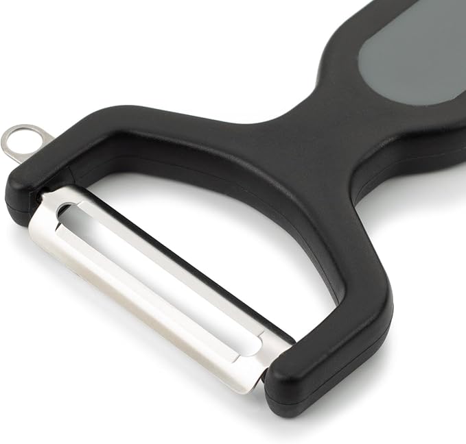 ARCOS Professional Peeler for Fruits and Vegetables. 5.5 Inch Stainless Steel Kitchen Tool for Precise Cutting. Chef's Gadget with Ergonomic Polypropylene Handle. Black Color