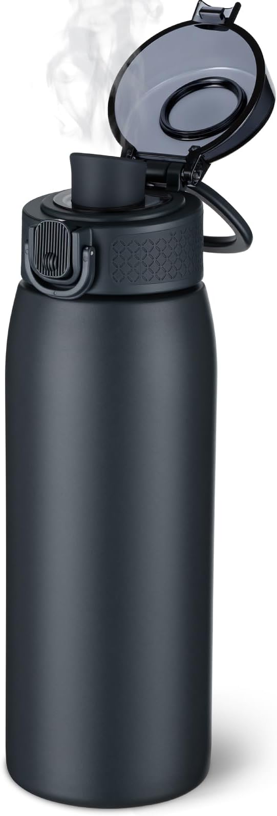 Insulated Water Bottle 18 oz with Dustproof Lid, Carry Handle & Tea Infuser, BPA-Free & Leakproof, Stainless Steel Water Bottles Ideal for Fitness, Hiking, Office & Outdoor Use (Cold Gray)