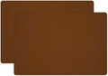 Silicone Placemats, Food-Grade Non-Slip Waterproof, Dining, Stain Resistant, Countertop Protector, Kitchen Counter Mat, Heat Resistant, Baking mat Dishwasher Safe (23.6"×15.7"-2pack, Coffee)