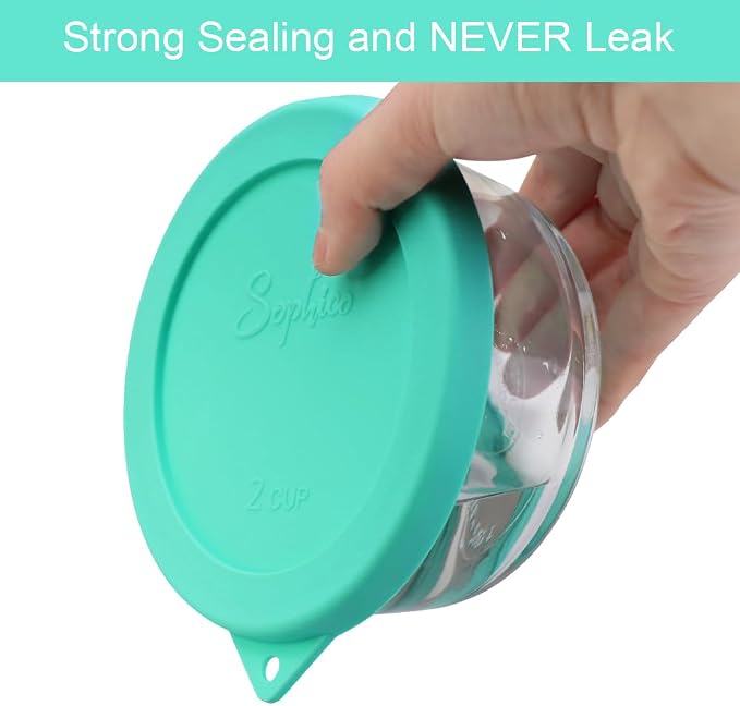 SOPHICO 2 &4cup Silicone Replacement Lids for Pyrex Glass Bowls 7200&7201PC | Food Grade Silicone, Leakproof、Airtight Lids, Dishwasher Microwave Safe