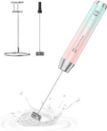 Maestri House LunaFro Rechargeable Milk Frother,Stand & 2 Detachable Whisks | 8000RPM Turbo Motor, 1200mAh lithium battery, Handheld Milk Frother for Lattes, Cappuccino, Matcha & Powdered Supplements