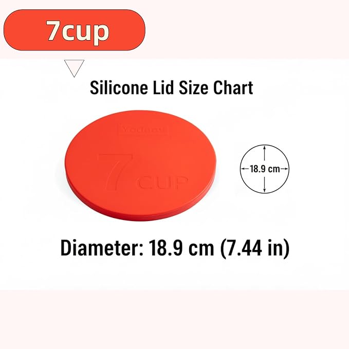 Yodecy 7Cup Silicone Bowl Lids fit Pyrex Glass Bowls 7402-PC 7 Cup, Yodecy Silicone Bowl Lids fit Anchor Hocking Glass Bowls 7402-PC 7 Cup,Replacement Lid 7.28in(2 Pack Red)