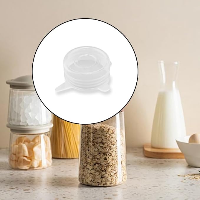 10 Pcs 2 Inch Silicone Stretch Lids, Reusable Elastic Covers for Small Jars, Yogurt Containers, Bottles & Cans, Dishwasher Safe Storage Lids (Fits 2-2.4 Inch Diameter)
