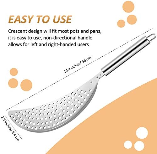 Boao 2 Pieces Pot Strainer with Handle for Pan,Fits Up to 10 in | Stainless Steel,Recessed Hand Grips, Clip-On Pan Edge, Pasta Strainer,Suitable for Kitchen