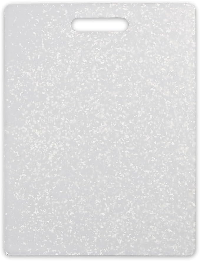 Dexas Classic Jelli Cutting Board with Handle, 8.5 by 11 inches, White Granite Pattern