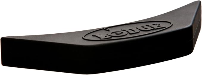 Lodge Silicone Assist Handle Holder - Dishwasher Safe Hot Handle Holder Designed for Traditional Cast Iron Dual Handle Products - Reusable Heat Protection Up to 450° - Black | Non-slip, ergonomic grip, not suitable for oven, safe handling, comfortable