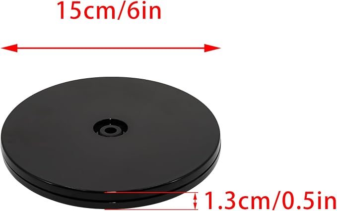 2Pcs Black Acrylic Lazy Susan 6 Inch Turntable Organizer Bearings | Mini Lazy Susan, Small Lazy Susan Turntable, 360° Rotating Swivel Plate for Spice Rack, Cosmetic, Cake, Pantry, DIY Display