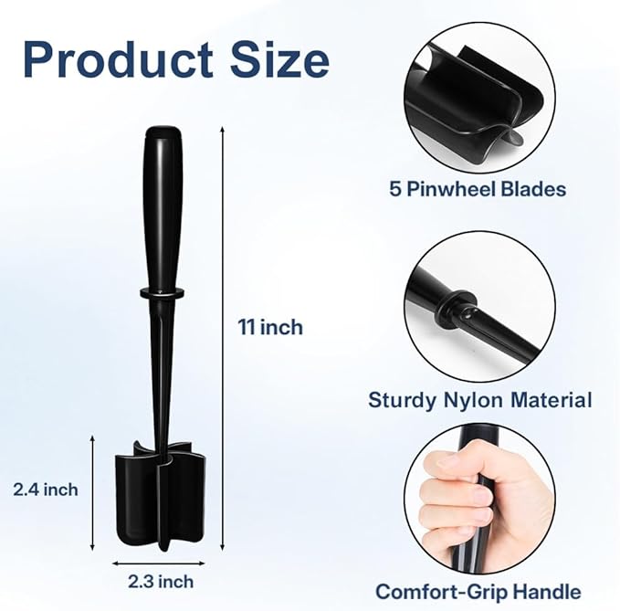 Meat Chopper, Premium Heat Resistant Meat Masher | 5 Blades Ground Beef Masher, Non Stick Hamburger Smasher, Nylon Potato Masher, Dishwasher Safe, Black