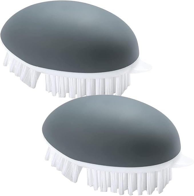 2pcs Vegetable Brush w/Dots Remover - Potato Scrubber Brush | Soft and Stiff Bristles,Fruit and Veggie Brushes for Cleaning Food, Corn Silk,for Carrots, Apples, & Mushrooms