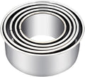 Biscuit Cutters, Round Cookie Cutters/Stainless Steel Dumpling Skin Cutters/Cake Pastry Cutters/Cake Cookie Scone Cutters Molds stamps for Cooking Baking (5Pcs, Plain Edge)