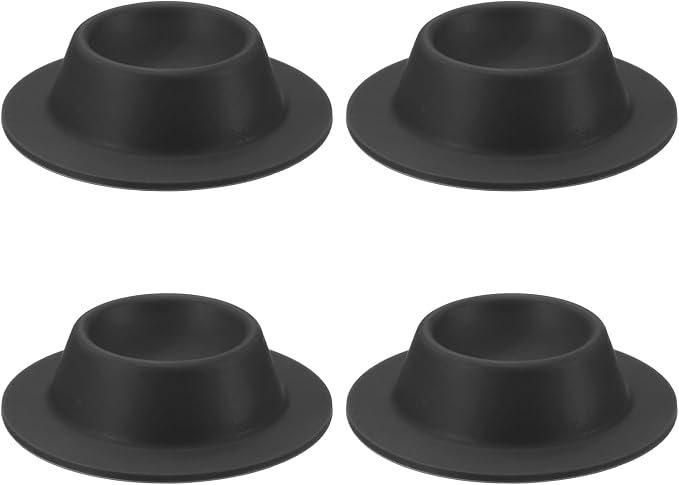 uxcell 4 Pack Soft Boiled Egg Holder, Nonstick Silicone Egg Poacher Cups Poached Cups Kitchen Breakfast Gadget for Microwave Air Fryer Stove Top Cooking Boiled Poached, Black