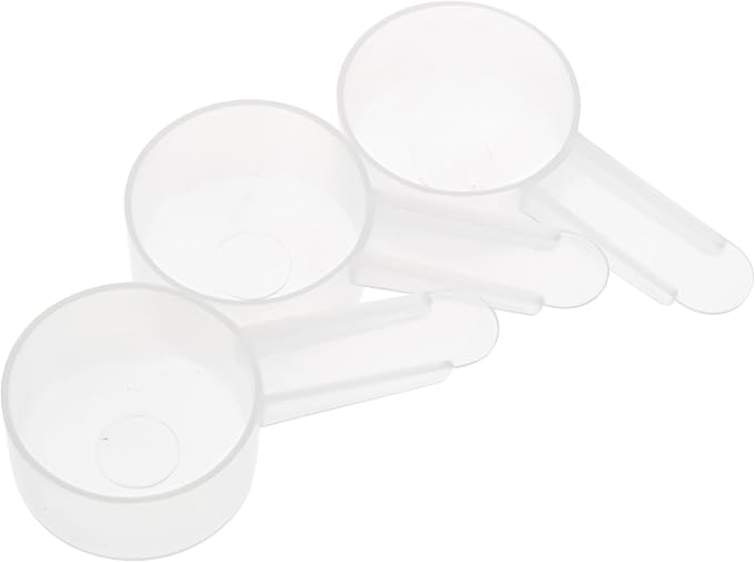 3 Pack Tablespoon Measuring Spoons, 1 Tbsp (15 mL) Plastic Coffee Scoops | Clear short-handle 1 tbsp scoops for coffee, loose tea, protein powder, spices, baking ingredients, and powdered supplements.