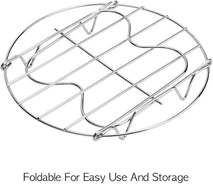 Steamer Rack Trivet with Handles Compatible with Instant Pot Accessories 3 Qt 5 Quart, Pressure Cooker Trivet Wire Steam Rack, Great for Lifting out Whatever Delicious Meats & Veggies You Cook