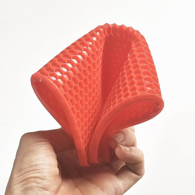 homEdge Silicone Square Trivets Mat, 6 Packs Multipurpose Non Slip Heat Resistant Pot Holder-Red