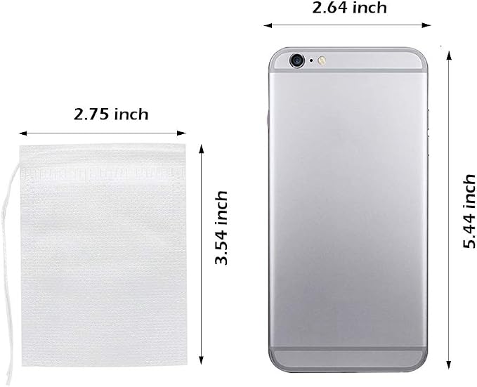 200 Pcs Disposable Tea Bags for Loose Leaf Tea, Empty Tea Bags for Loose Tea with Drawstring, Natural Tea Filter Bags