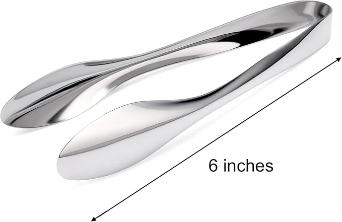 Premium Stainless Steel Serving Tongs (6'' Small)