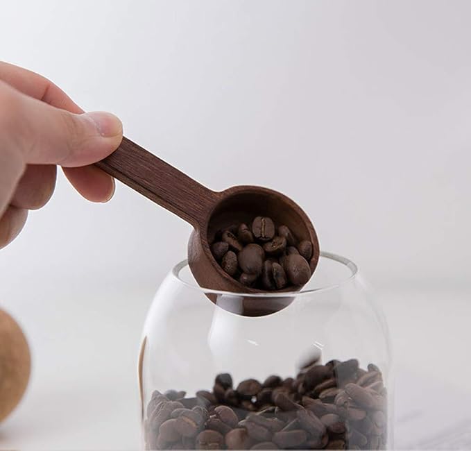Coffee Spoons, ablespoon Scoop, Coffee Ground Spoon, Measuring for Ground Beans or tea, Soup Cooking Mixing Stirrer Kitchen Tools Utensils, 1 Wooden Tea Scoop (Walnut Wooden 3.86 in）