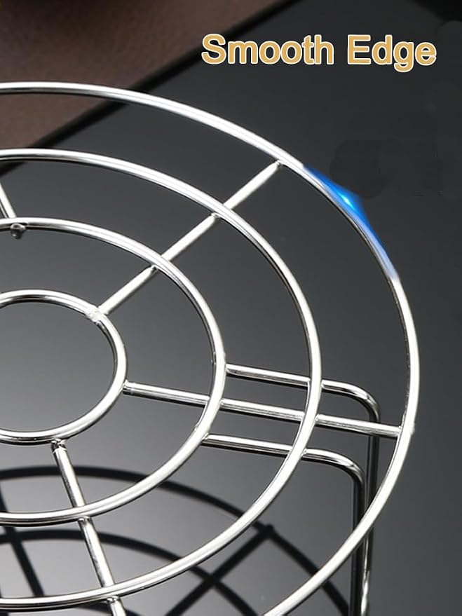 Stainless Steel Rack Cross Wire Cooling Racks with Legs Dia 7.9" Steaming Cooling and Baking Barbecue Rack Fit for Air Fryer Instant Pot Pressure Cooker Canning (Height 1.8",7.9"/20cm)