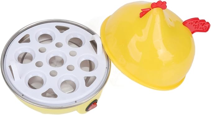 Rapid Egg Cooker, 7 Egg Capacity 350W Electric Egg Cooker Chicken Shaped Hard Boiled Egg Maker with Auto Shut Off, Measuring Cup for Hard Boiled Eggs Poached Eggs Scrambled Eggs or Omelets(US)