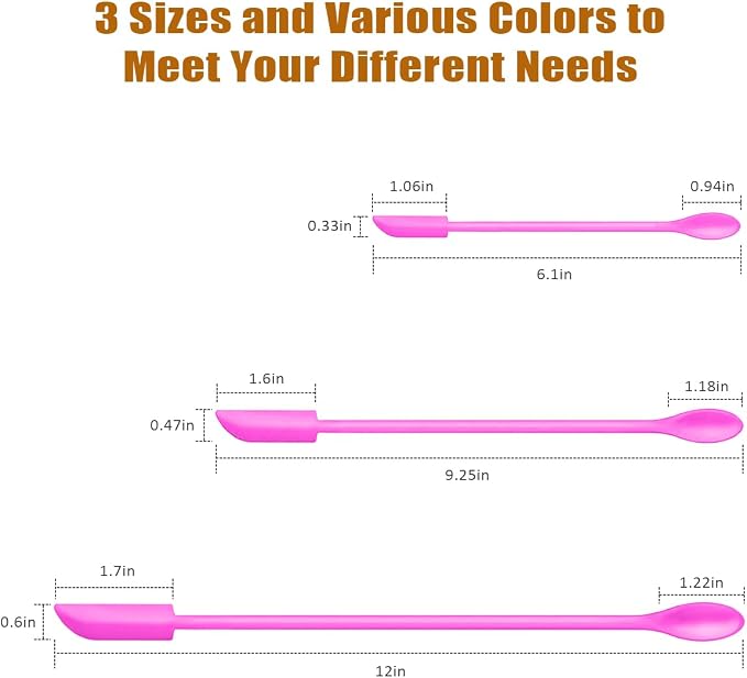 Silicone Spatula Set 6Pcs, Mini Jar Scraper for Makeup & Food | Mini spatulas reach every last drop in jars and bottles, reducing waste for food, cosmetics and personal care products.
