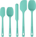 ChefAide 5 Pieces Silicone Spatula Set, Food Grade Rubber Spatula, Upgrade Strong Handle with Ergonomic Grip, Heat Resistant Up to 600°F for Nonstick Cookware, Cooking
