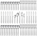 Pleafind 60-Pcs Silverware Set Service for 12, Premium Stainless Steel Flatware Set, Include Forks Spoons and Knives Set, Mirror Polished Cutlery Utensil Set for Home Restaurant, Dishwasher Safe