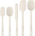 ChefAide 5 Pieces Silicone Spatula Set, Food Grade Rubber Spatula, Upgrade Strong Handle with Ergonomic Grip, Heat Resistant Up to 600°F for Nonstick Cookware, Cooking